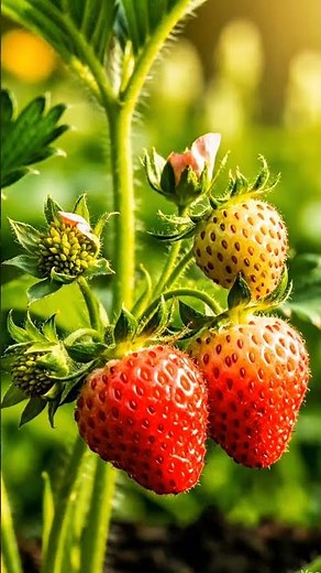 Ruby Ann Strawberry Growth in 8 Seconds 🍓🌸 | From Ruby Bloom to Red Fruit