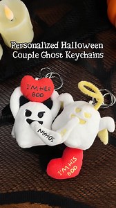 Surprise your loved one with a personalized glow-in-the-dark keychain. Adorable angel and devil design with custom name and text. Perfect gift for couples and girlfriends. | Callie Gifts