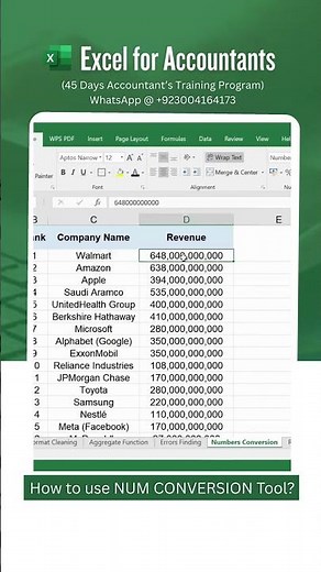 How to Use the NUM CONVERSION Tool in Excel?