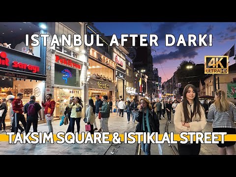 Istanbul Turkey Nightlife Walk | Crazy Night Scenes in Taksim & Istiklal Street 4K Walking Tour