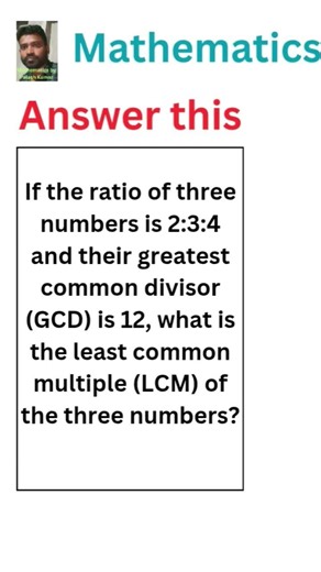 If the ratio of three numbers is 2:3:4 and /Math Tutorial for Beginners