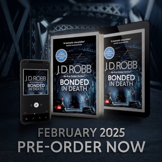 Lt. Eve Dallas is back with a murder case with its roots in loyalty, treachery, espionage and the long shadow of war... Bonded in Death, the 60th JD Robb In Death thriller, is coming in February and we're so excited to reveal our cover! 💎 Pre-order your copy now: https://brnw.ch/21wO3vy | Nora Roberts and J. D. Robb