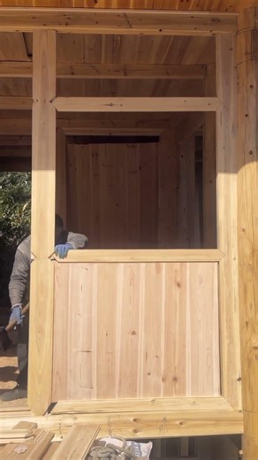 Door and Window Installation Process for Wooden Building Construction