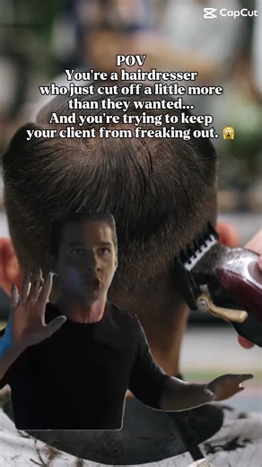 Oh no... you messed up a client's haircut! 😱 Don't freak out! And don't let your client freak out, either. Suggest solutions, offer a discount--do whatever you can to show that they are STILL in good hands... mistake or not. 😅 #hairstylist #hair #haircut #badhaircut #barber