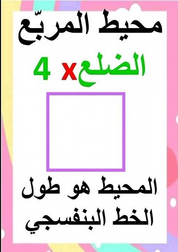 مساحة المستطيل والمربع و محيط المستطيل والمربع #رياضيات