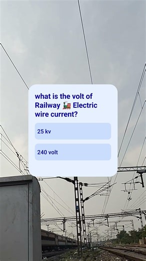How much volt current is flowing on the railway line?