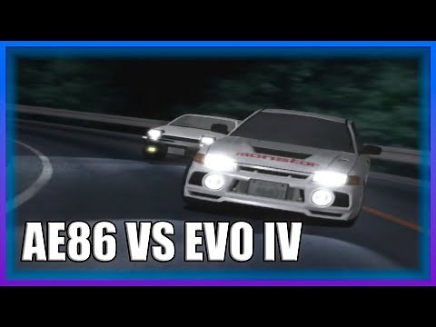 INITIAL D - AE86 VS EVO IV [HIGH QUALITY]