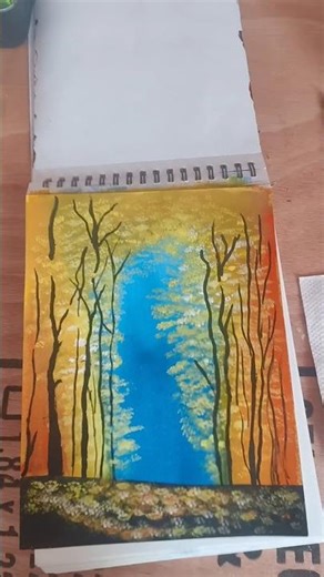 yellow tree painting💛🧡 #art #painting #explore