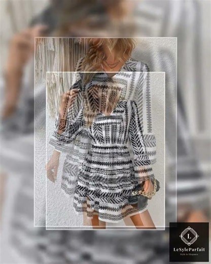 Feminine Fit A-line Mini Dress with V-Neck and Ruffled Tiers