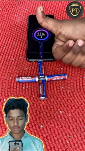 Charging Phone with AA Battery Hack ✅ #shorts #experiment #diy #sciencediyproject