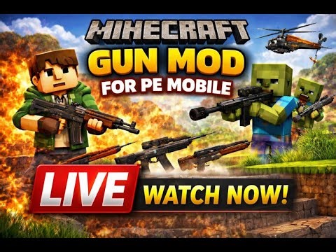 Reviewing Best Gun Mod For Minecraft Pe #shorts #live