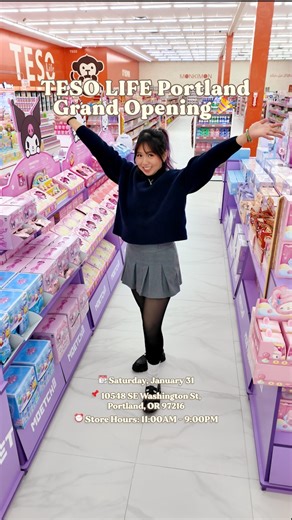 ross | pdx content creator ☾ on Instagram: "Portland, we’re finally getting a TESO Life (@tesolife)! 😱✨ Honestly, I’ve been WAITING for something like this. TESO Life is an Asian department store packed with Asian snacks, skincare, makeup, stationery, blind boxes (TONS of them), and so many unique finds. It’s dangerous in the best way. 😉🛍️🍜🍬 You don’t wanna miss their Grand Opening this Saturday, January 31, and they’re doing freebies with every purchase. 