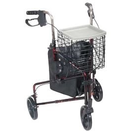 Drive Deluxe 3-Wheel Aluminum Rollator - 10289BL & 10289RD