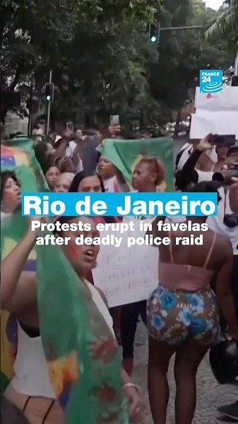 🇧🇷 Rio de Janeiro: Protests erupt in favelas after deadly police raid • FRANCE 24 English