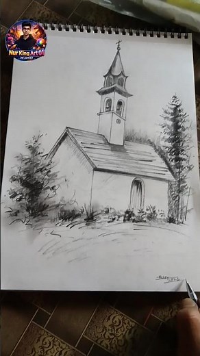 How to draw a house composition drawing 😱# short#viral#art#drawing #realistic