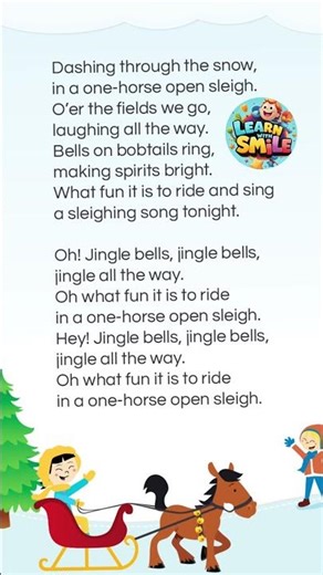 Jingle bell jingle bell lyrics | Learn with smile