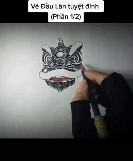 Vẽ Đầu Lân quá đỉnh ạ... #lansurong #lansurongvietnam #lansurongtrungquoc