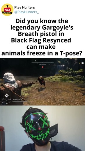 This Black Flag Gun Breaks Animals 😂 #gaming #blackflag #assassinscreed