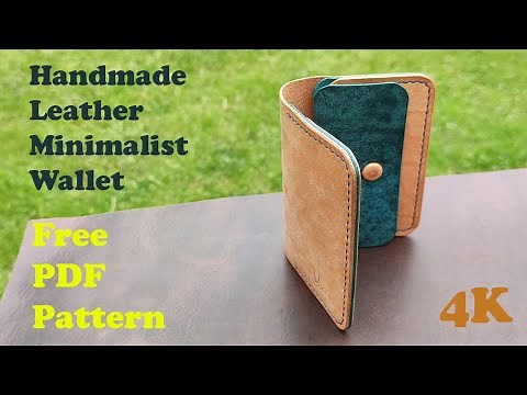 Making a Leather Amazing Minimalist Wallet | Free PDF Pattern | DIY | 4K
