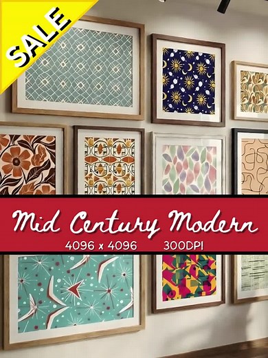 Mid-century Modern Pattern Set | 10 Abstract Designs (digital Download) - Etsy