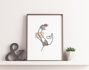 Line Art Woman - Etsy