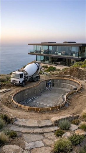 How We Built an Ocean View Pool on a Cliff #PoolBuild #LuxuryHomes #Construction