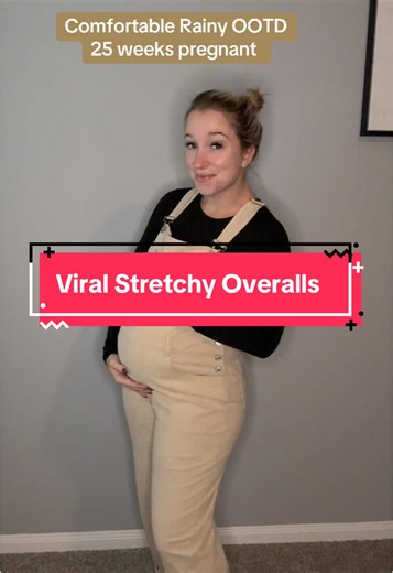 Cozy Overalls for a Rainy Day at 25 Weeks Pregnant