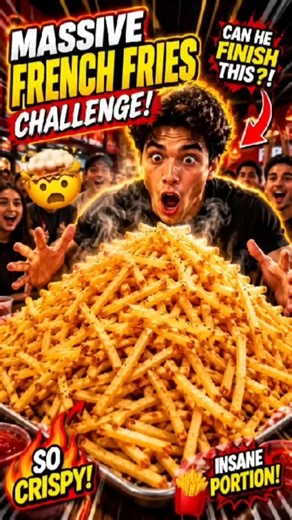 Eating 1000 French Fries Challenge 🍟🤯 #shorts #usashorts