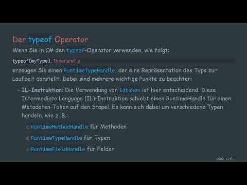 Verständnis von typeof(myType).TypeHandle: Verwendet es Reflection?