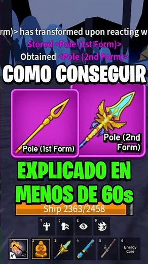 COMO CONSEGUIR la POLE v1 y POLE v2 en BLOX FRUITS #shorts #bloxfruits #bloxfruit​