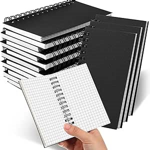 Jutom 36 Pcs Small Graph Paper Pads Notebook Mini Spiral Notebooks Grid Paper 3 x 5 Inch Pocket Notepads 120 Pages Mini Notepads for Office School Work Math Meeting (Black)