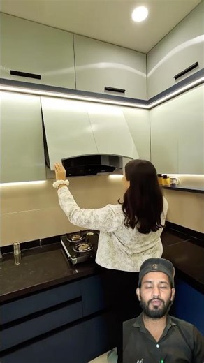 Modular Kitchen Chimney Covering Shutter | Clean & Smart Look Kitchen Design