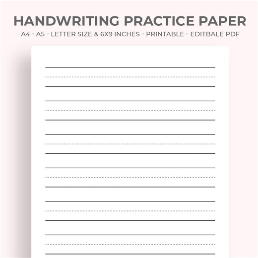 Handwriting Practice Paper Printable | Cursive Writing Practice Sheets | Kids Penmanship Worksheets | KDP Interior - Etsy