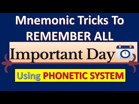 How to remember important days using Phonetic system code |mnemonic techniques | Mnemonic gk tricks