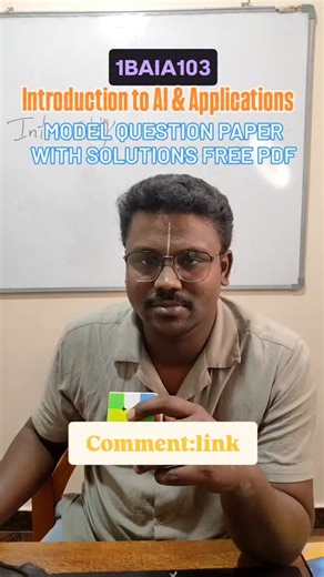 Hanumanthu on Instagram: "🔥 1BAIA1103 – Introduction to AI & Applications 🔥 🎓 FREE Model Question Paper + Solutions (PDF) AI students 📢 We’ve prepared a VTU exam-oriented Model Question Paper with Solutions for 1BAIA1103 Introduction to AI and Applications — perfect for smart preparation 💯 ✅ Unit-wise important questions ✅ VTU exam pattern based ✅ Easy-to-understand solutions ✅ Best for revision & better scores 📩 HOW TO GET THE FREE PDF 👉 Just comment “LINK” 📥 We’ll send the PDF link dir