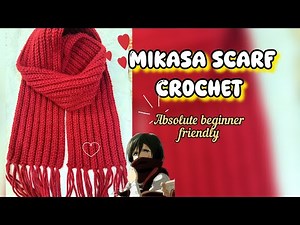 🧣The Viral Mikasa Red Scarf 💥 | Crochet Your Own Anime Muffler | beginner friendly