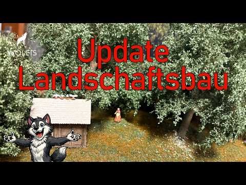 Hintergrund, Gras, Büsche und Bäume es geht weiter in Wolfenstein! Modelleisenbahn Landschaftsbau