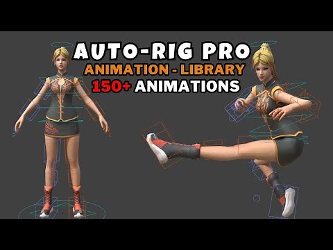 Blender Auto-Rig Pro : Animation Library | Animate Any A-Pose & T-Pose 3D Character