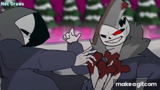 Dust!Sans vs Horror!Sans [Animation] on Make a GIF