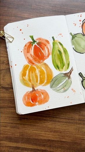 How to paint easy watercolor pumpkins for beginners!