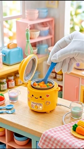 Mini Cooking ASMR 🔥 Tiny Cooker + Cute Kitchen Setup #shorts #kitchenhacks