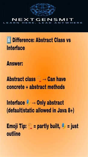 Abstract vs Interface. #Java #JavaDeveloper #Programming #LearnJava #CodingShorts #JavaInterview