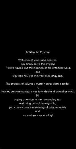 Solving mystery | Lesson Mphunziro