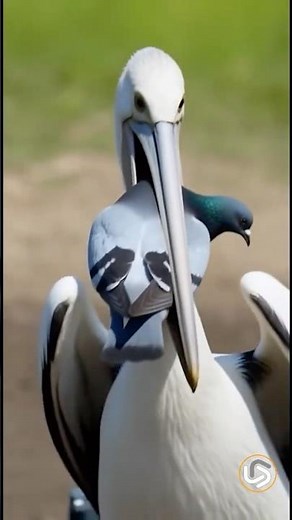Hungry Pelican Sneaks Up and Swallows Pigeon Whole! 😱 Shocking Wildlife Moment #funny