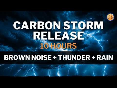 Carbon Storm Release • Real Thunder and Rain + Brown Noise • 10h