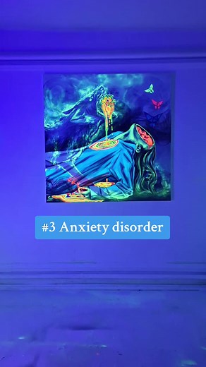 Unique Mental Disorder Paintings with UV-Reactive Details