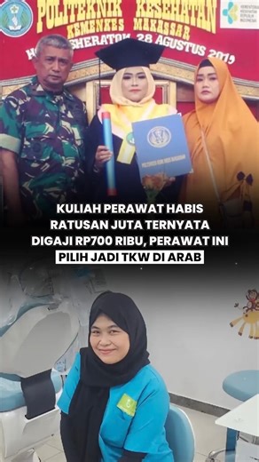 869K views · 10K reactions | Banyak yang mengira kuliah adalah tiket menuju masa depan cerah. Tapi kenyataan tak selalu seindah ekspektasi. Seorang wanita membagikan kisah pilu setelah menghabiskan biaya kuliah sebesar Rp150 juta, hanya untuk menerima gaji Rp700 ribu per bulan sebagai perawat honorer. #viral #fyp #facebookviral #fakta #Perawat #kisahinspiratif #kisahnyata #beritaviral | Sapu Jagat Verse | Facebook