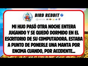 My son spent another whole night playing games and fell asleep at his computer desk...