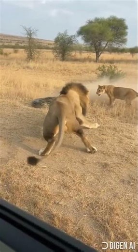 The big python strangle the cub of the lion #animalencounters #animals #wildlifeentertainment