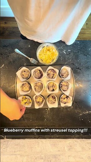 Sourdough Blueberry muffins with streusel topping baking day!!!